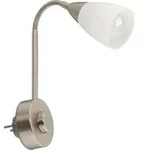 Steckerleuchte, 23,5 cm, max. 25 W, Matt-Nickel, Briloner Leuchten - Silber
