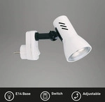 Steckerleuchte Kinderzimmerlampe 1xE14 25W wei&szlig; Metall-Kunststoff Briloner -...