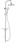 SCH&Uuml;TTE Duschset AQUASTAR, Duschsystem mit Regendusche und Ablage, Chrom/Wei&szlig; -