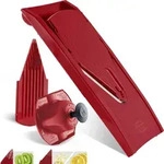B&ouml;rner Gem&uuml;sehobel Mandoline V1 ClassicLine Set - Orange, Edelstahlklingen,