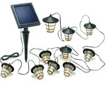 Esotec Solar-Lichterkette Laterne Au&szlig;en 10 LED Warmwei&szlig; - Schwarz/Wei&szlig;
