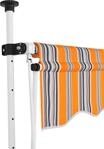 vidaXL Einziehbare Markise Handbetrieben 400 cm Gelb/Blau Gestreift