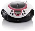 Lenco SCD-38 USB Pink - Tragbares FM-Radio mit CD/MP3-Player - USB-Eingang -