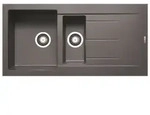 PYRAMIS Sp&uuml;le ALAZIA 100x50 in IRON GREY mit Excenterbedienung / Granitsp&uuml;le /