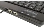 Perixx PERIBOARD-505H PLUS DE, Mini USB-Tastatur, Trackball, Hub, schwarz -...