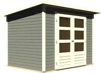 Karibu 82979, Karibu Gartenhaus Ger&auml;tehaus Stockach 3 terragrau 246x186x197 cm