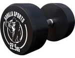 GORILLA SPORTS&reg; Kurzhanteln - Einzeln, 22,5 kg, Gummi, Gusseisen Kern, rutschfeste,