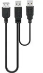 M-Cab 7300052, 0,3 m, USB A, 2 x USB A, USB 2.0, M&auml;nnlich/Weiblich, Schwarz -