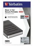 Verbatim Tragbares Store 'n' Go-SSD mit Tastenfeldzugriff 256 GB, 256 GB, USB Typ-C,