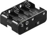 1 Batteriehalter f&uuml;r10x Mignon "AA" mit Druckknopfanschlu - Schwarz