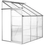 tectake&reg; Anlehngew&auml;chshaus 4,09 m3, ohne Fundament 192 x 128 x 202 cm - Transparent