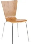 CLP Besucherstuhl Aaron mit ergonomisch geformten Holzsitz und Metallgestell eiche -