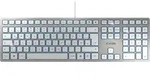 CHERRY KC 6000 Slim, Volle Gr&ouml;&szlig;e (100%), Kabelgebunden, USB, Silber, Wei&szlig; -