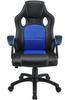 Juskys Racing Schreibtischstuhl Montreal (blau) - Gaming Stuhl ergonomisch,