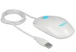 Delock MAUS LED Desktop optisch 3-Tasten wei&szlig; USB-A - Wei&szlig;