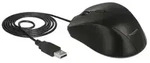 DeLOCK 12548, Linksh&auml;ndig, Optisch, USB Typ-A, 2400 DPI, Schwarz - Schwarz