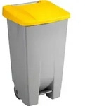 helit M&uuml;lleimer 120,0 l grau, gelb, 1 St. - Grau/Gelb