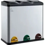 SVITA TC3X20 Treteimer Abfalleimer M&uuml;lleimer M&uuml;lltrennung Edelstahl (60L) Silber