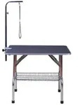 Paws Paws Hundetisch aus Edelstahl mit verstellbarem Arm und Korb - Schwarz