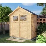 Alpholz Ger&auml;tehaus Alisha 202x131cm mit 14mm Wandst&auml;rke inkl. Fu&szlig;boden -