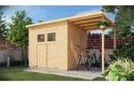 Alpholz Ger&auml;tehaus Mollie Plus 335x199cm mit 14mm Wandst&auml;rke inkl. Fu&szlig;boden -