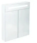 Relaxdays LED Spiegelschrank, 2 T&uuml;ren, 3 F&auml;cher, Steckdose, LED-Wandschrank, Stahl,