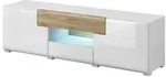 OXM TV-Schr&auml;nke Toledo San Remo Eiche / wei&szlig; gl&auml;nzend 159 x 47 x 39 cm - Wei&szlig;