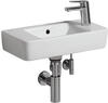 Geberit Handwaschbecken RENOVA COMPACT 400 x 250 mm, mit Überlauf, mit Hahnloch
