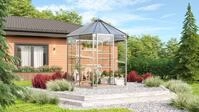 Vitavia Gew&auml;chshaus-Pavillon "Juno 4500" inkl. Stahlfundament aluminium eloxiert 4,5