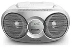 Philips CD-Soundmachine AZ215S/12, FM, CD-DA, CD-R, CD-RW, 3 W, Silber, Drehregler,