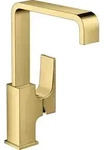Waschtischmischer Metropol m Push-Open Ablaufgarnitur polished gold Schwenkauslauf