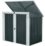 Zelsius Gartenschrank 158 x 101 x 134 cm, Anthrazit, Metall Ger&auml;teschrank mit