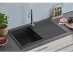 K&uuml;chensp&uuml;le Einbausp&uuml;le Sp&uuml;le Granit Mineralite 80 x 50 Schwarz Respekta Houston