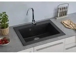 K&uuml;chensp&uuml;le Einbausp&uuml;le Sp&uuml;le Granit Mineralite 66 x 50 Schwarz Respekta Ohio -