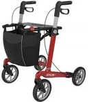 Rollator ATHLON SL Carbon Komfort mit PUR-Softr&auml;dern>>>>Farbe: rot SH L/62 cm - Rot
