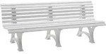 Gartenbank BORKUM 4-Sitzer L&auml;nge 2000 mm, wei&szlig; - Wei&szlig;