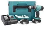 18V LXT Schlagbohrmaschine (2x3,0 Ah) in MAKPAC - MAKITA DHP453RFJ - Blau