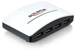 DeLOCK USB 3.0 externer HUB 4 Port, 5000 Mbit/s, Schwarz, Wei&szlig;, 5 V, 4 A, Windows