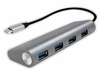 LogiLink USB 3.1 HUB 4-port Type-C Aluminium grau