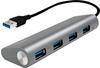 LogiLink USB 3.0 Hub 4-Port Aluminiumgehäuse grau