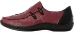 Rieker Damen Echtleder Slipper rot kombi, Damen:42 EU - Rot - 42