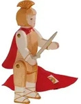 Holzfigur St. Martin mit Schwert und Mantel