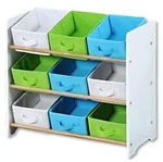KESPER Aufbewahrungsregal wei&szlig; &ndash; 65x30x60cm &ndash; Kinderregal &ndash; mit 9 bunten