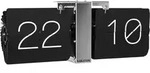 Karlsson - Flip Clock No Case - Schwarz/Chrom - 36x8.5x14cm - Schwarz