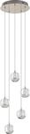 Lucande LED-Pendellampe Hayley, &Oslash; 30 cm, 5-flg., chrom, Glas