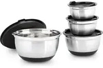 Relaxdays Sch&uuml;ssel Set BOWLY mit Deckel, HxBxT: ca. 14,5 x 25,5 x 25,5 cm, 4er Set,