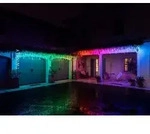 Twinkly Icicle, 190 Lampen, LED, Blau, Gr&uuml;n, Rot, Wei&szlig;, Drinnen/Drau&szlig;en, Schwarz,