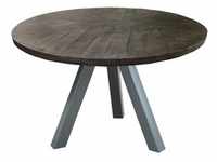 SIT Möbel Esstisch rund | 120 x 120 cm | 50 mm Tischplatte Mango grau 
