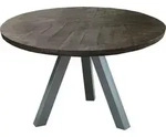 SIT M&ouml;bel Esstisch rund | 120 x 120 cm | 50 mm Tischplatte Mango grau 