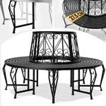 CASARIA&reg; Gartenbank Sitzbank &Oslash;160cm Metall Pulverbeschichtet Wetterfest 320kg